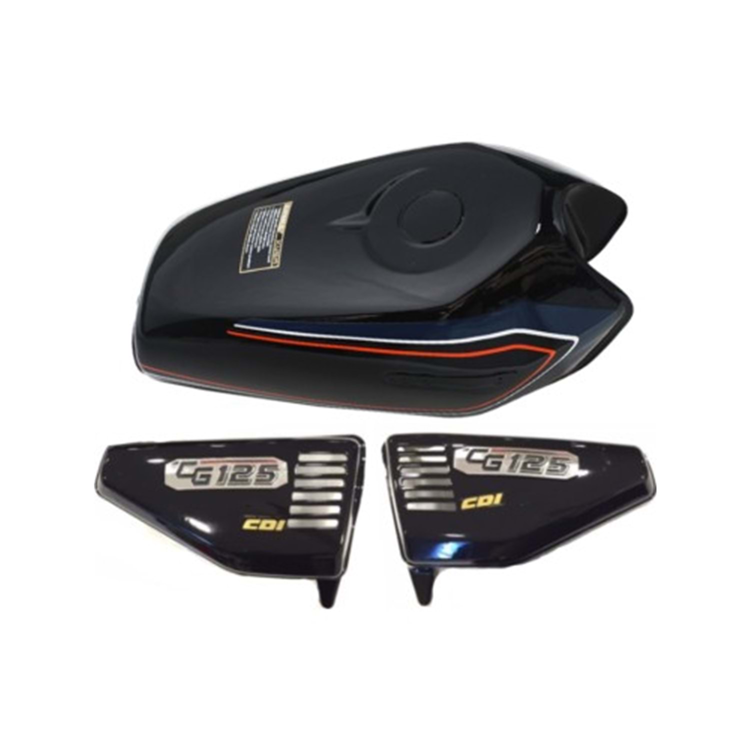 BENZİN DEPOSU VE YAN KAPAK SİYAH CG